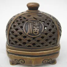 Редкие отличительные династии Цин медный для благовоний плита \ Курильница, резьба