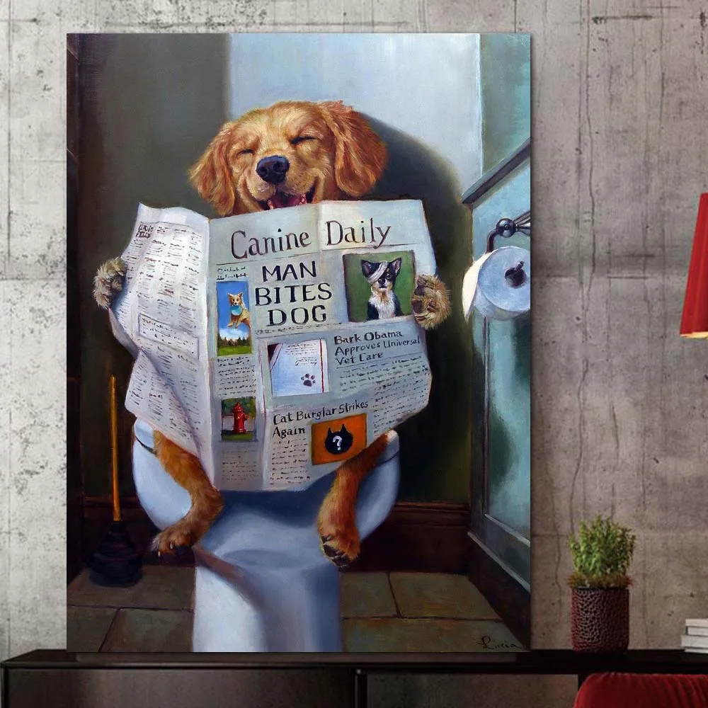 

Quadro Graffiti Funny Dogs Poster Banksy Style Canvas Painting Wall Art Posters and Prints Animal Modern Pictures Decor For Home