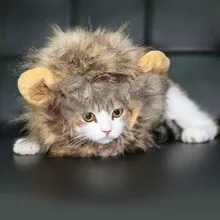 Dogloveit pet costume lion mane peluca para perros cat de halloween se visten con los oídos