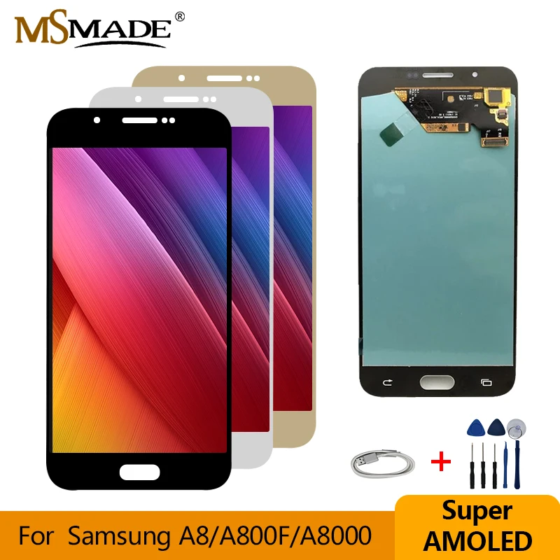

Super AMOLED For Samsung Galaxy A8 2015 A800 A8000 A800F LCD Display Touch Digitizer Screen Assembly Parts For Samsung A800 LCD