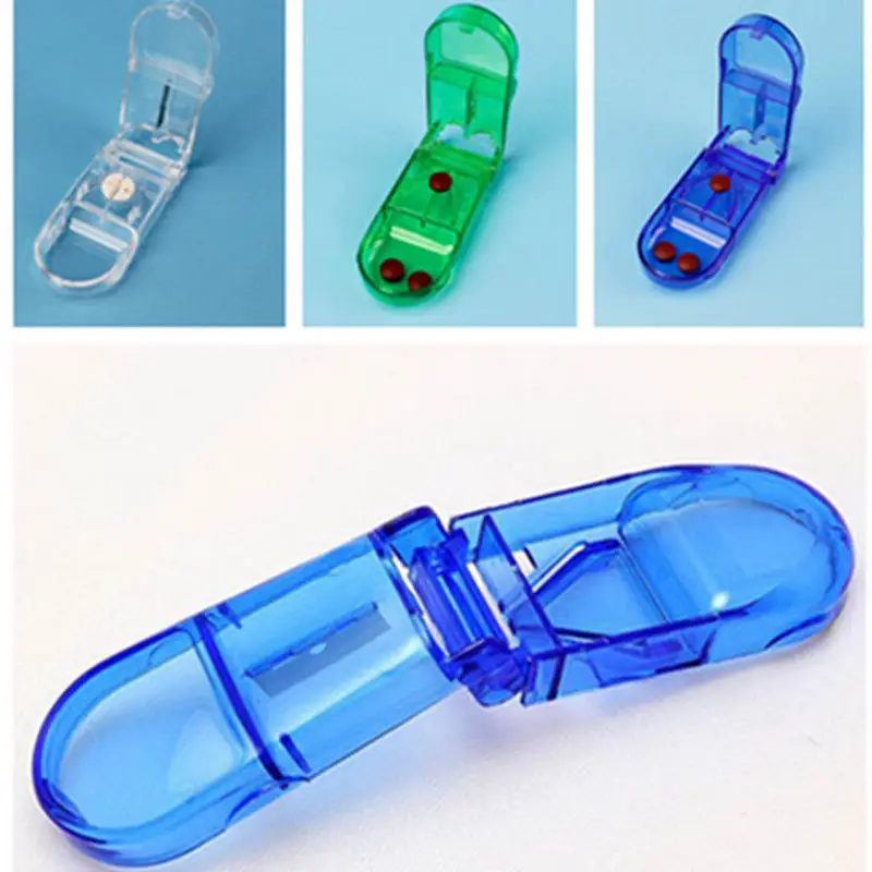 Pill Cutter Box Portable Convenient Storage Box Tablet Cutter Splitter Medicine Pill Holder Pill Cutter Pill box