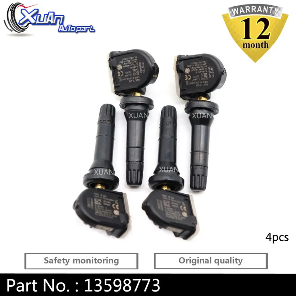 XUAN 4 шт. TPMS датчик давления в шинах 13598773 для Cadillac CT6 SRX XT5 Chevrolet Aveo Malibu 433 МГц TP3040050 2015