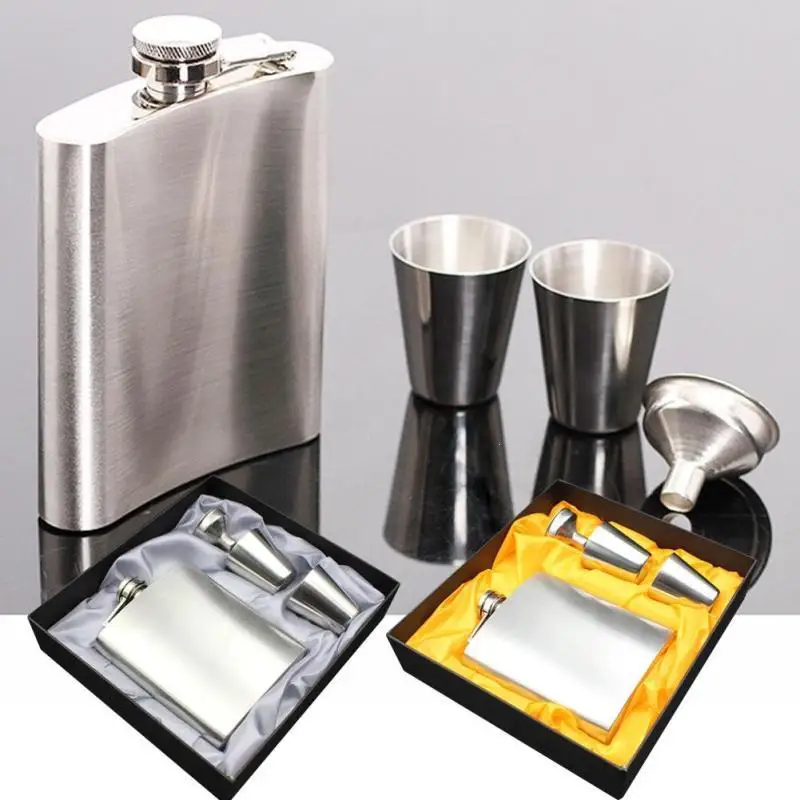 Outdoor Travel Hip Flask 7oz Hip Flask With Funnel Portable Stainless