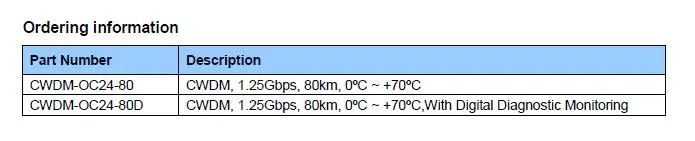 1,25G 1350 нм 80 км LC SFP CWDM с DOM оптическим SFP приемопередатчиком, 1,25G 1350 нм CWDM SFP 80 км 1270 нм~ 1610 нм двойной волоконный LC SFP модуль