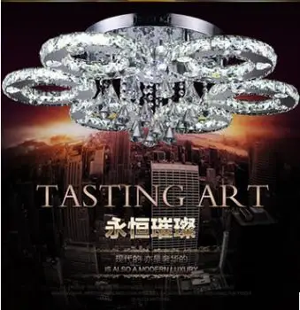 

Led crystal lamp ceiling lamp round living room lamp bedroom restaurant balcony modern minimalist creative line cutting