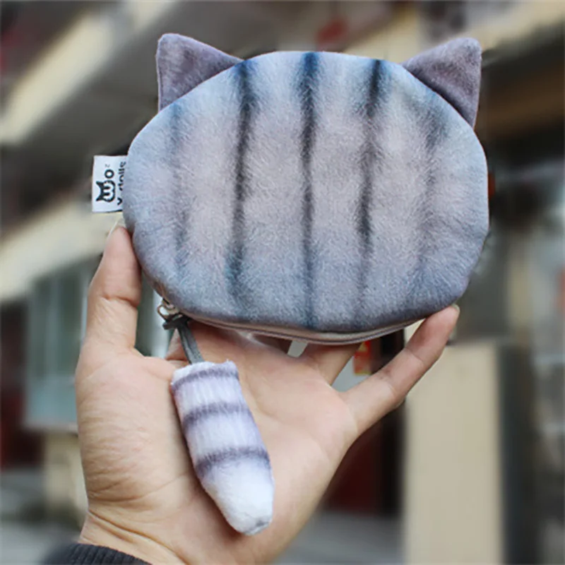 DIOMO маленький хвост портмоне кошка милый мультяшный Кот голова кошки мини сумка