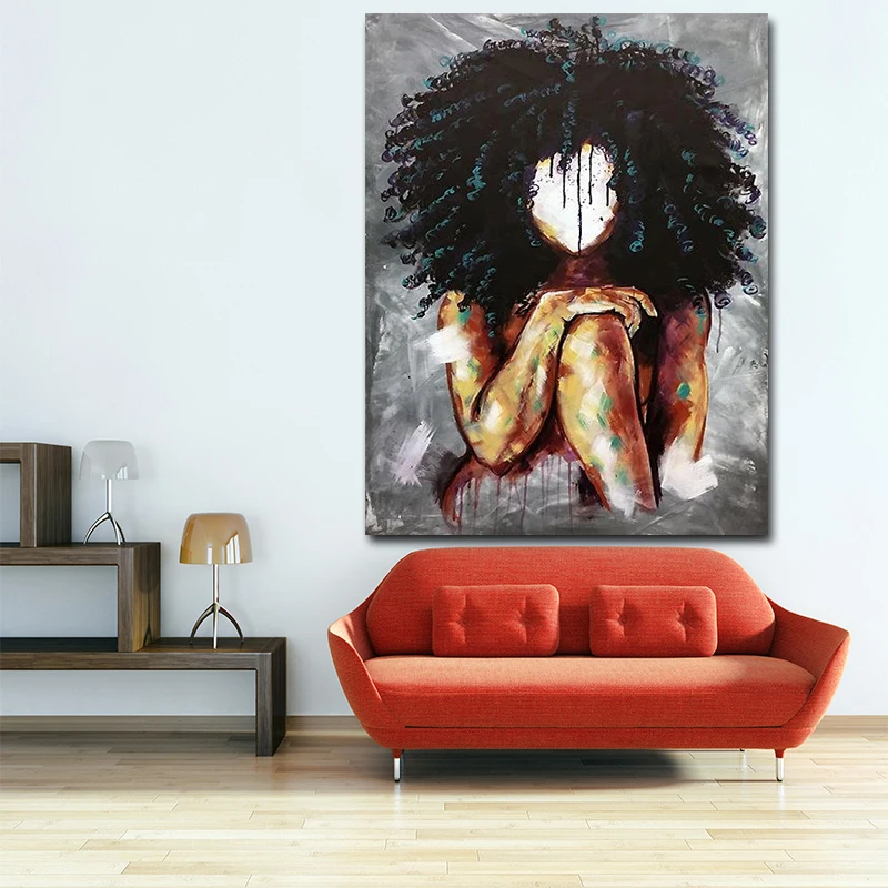 MUTU Black Girl Magic Wall Art Печать на холсте абстрактное искусство девушки акварель холст настенные картины для домашнего декора