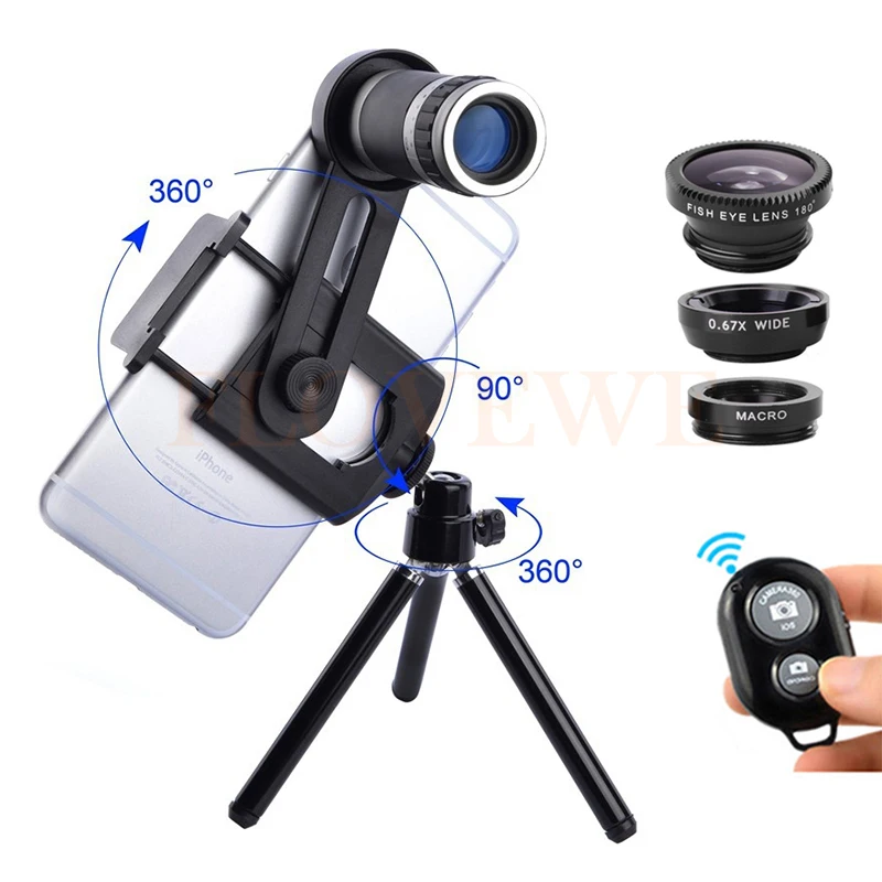 8X Lens Zoom Telephoto Lenses Telescope Microscope Macro With Clip Tripod Wide Angle Fisheye Lentes For iPhone 5 5C 5S SE 6 6S 7 | Мобильные