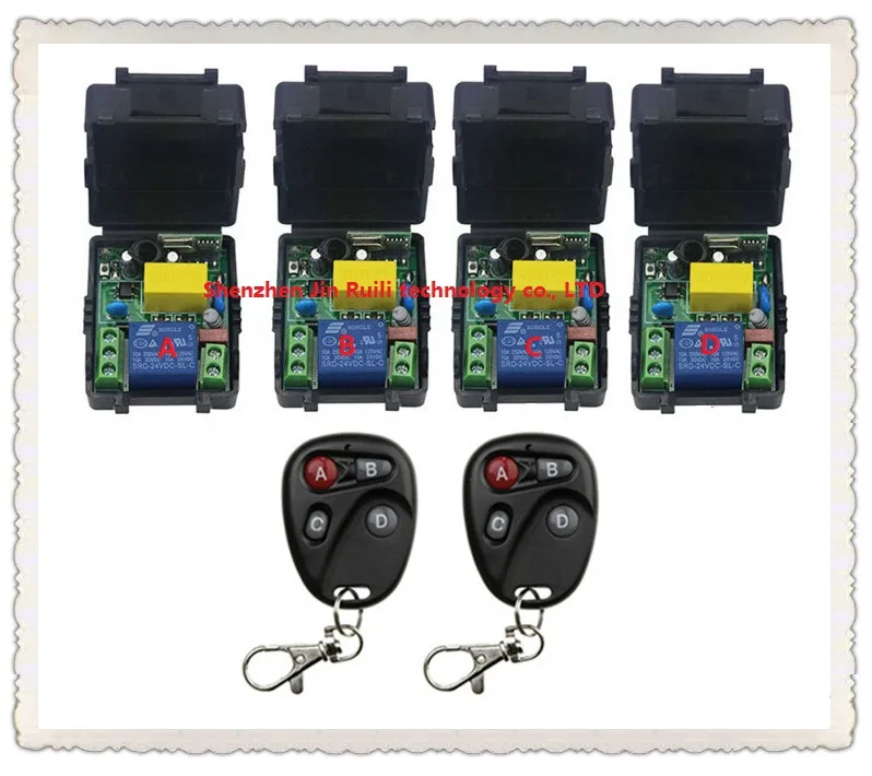

New AC220V 1CH Radio Controller RF Wireless Relay Remote Control Switch 315 MHZ 433 MHZ 2 Transmitter +4 Receiver --JRL220V-89