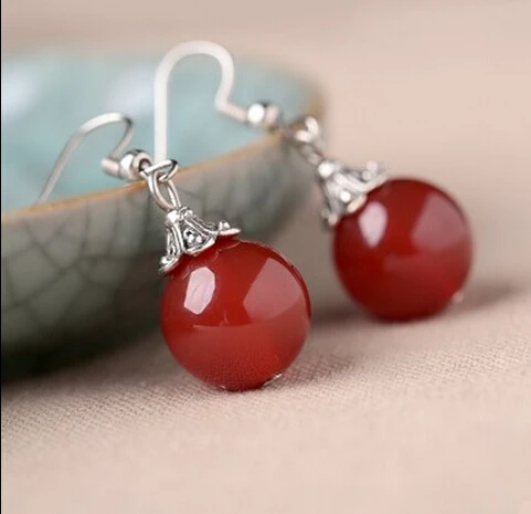 

Earring+++409 Red beads earrings