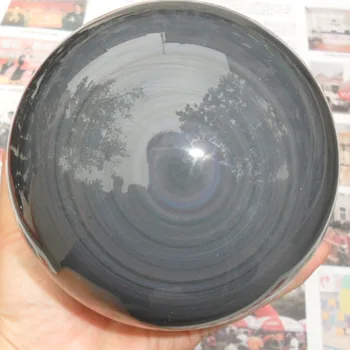 

natural rainbow obsidian quartz crystal ball sphere+stand