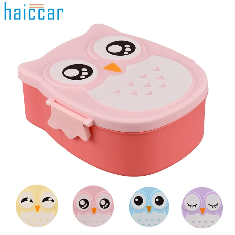 food container Lunch Box Owl Portable Bento Plastic Cute Cartoon Food