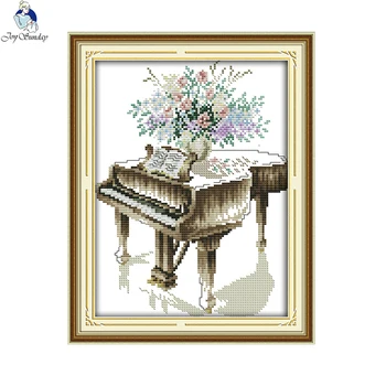 

Grand piano Embroidery floss Counted Cross Stitch In 11CT 14CT DIY Needlework Cross Stitch Kits For Embroidery a CrossCrafts
