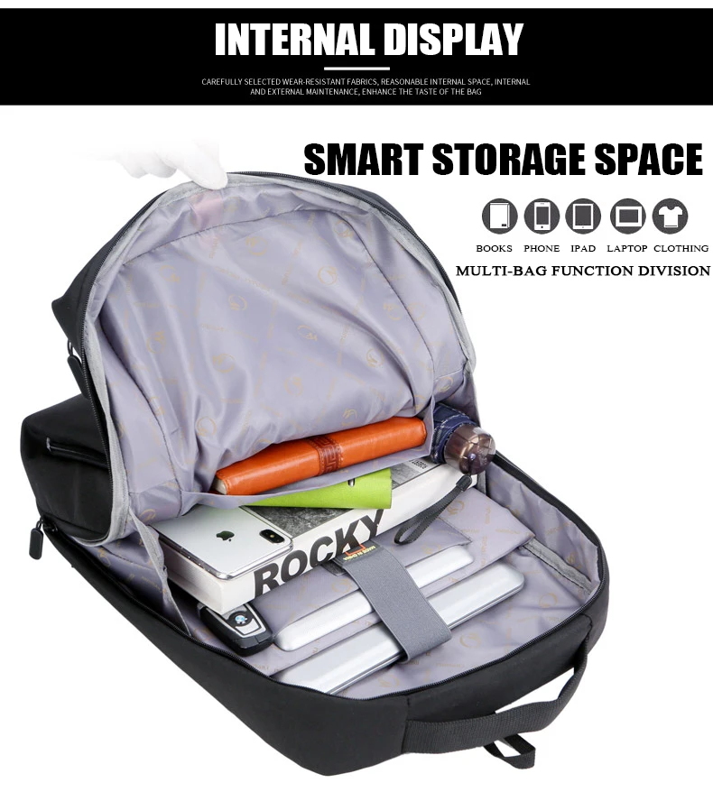 New Business Backpack USB charging 15inch Men's Women's Laptop Backpacks  For Teenager Fashion School Bag Male Travel bagpack (14)