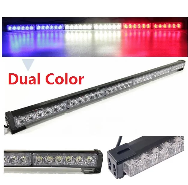 Free shipping Dual color car interior flash strobe light led stick strobe dual color led light bar interior mount dual color