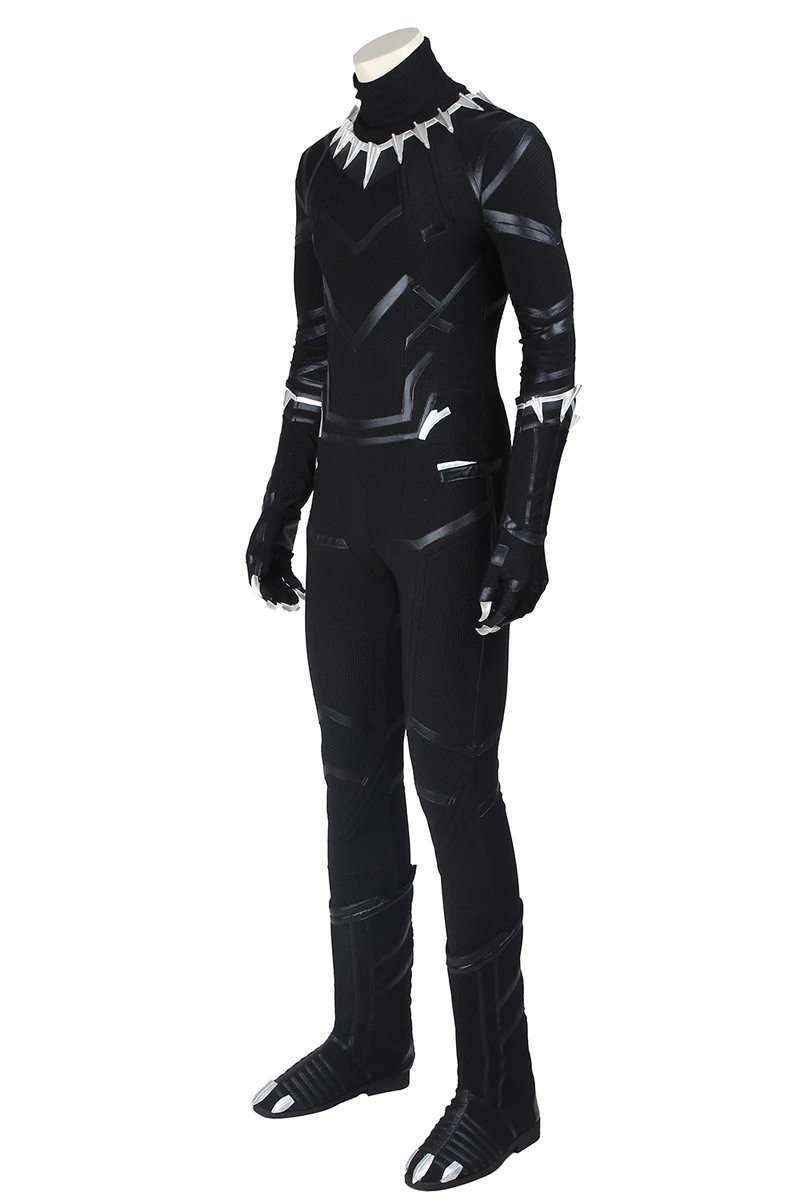 Черная пантера из Капитана Америки 2 T'Challa косплей костюм, одежда на Хэллоуин комбинезон перчатки ботинки изготовленные под заказ