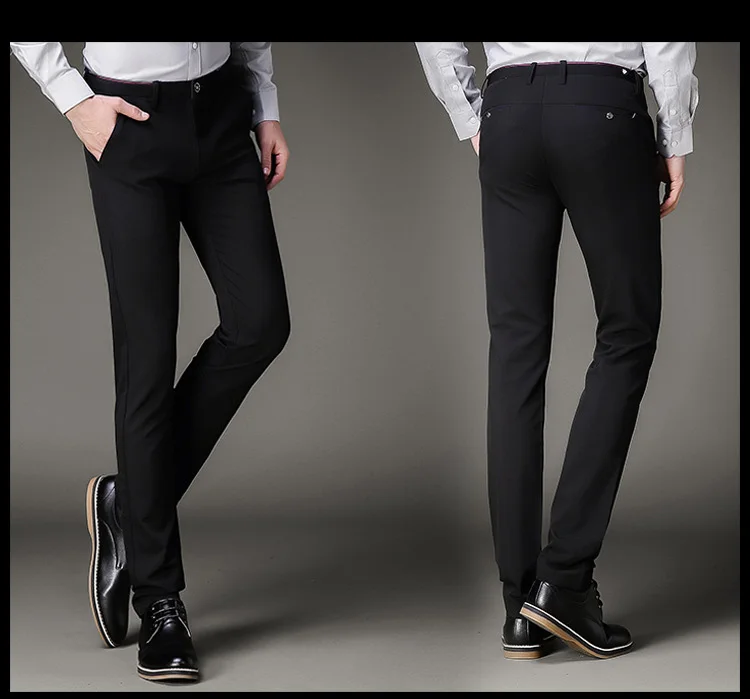 Мужские костюмные брюки мужские черные облегающие брюки Офисные Брюки Большие размеры деловые классические мужские брюки в деловом стиле мужские брюки