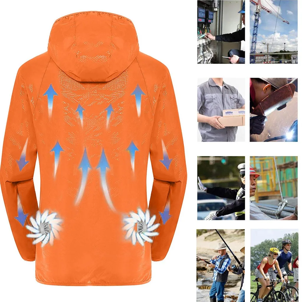 Куртка для кондиционирования воздуха с USB охлаждающим вентилятором, куртки для высокой температуры, уличная рабочая одежда для рыбалки, умная одежда# g4