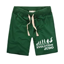 Новые Повседневное Для мужчин Шорты Эволюция дзюдо письмо обезьяна-человек логотип напечатан троса эластичный пояс Удобный хлопок Для мужчин s пляжные шорты