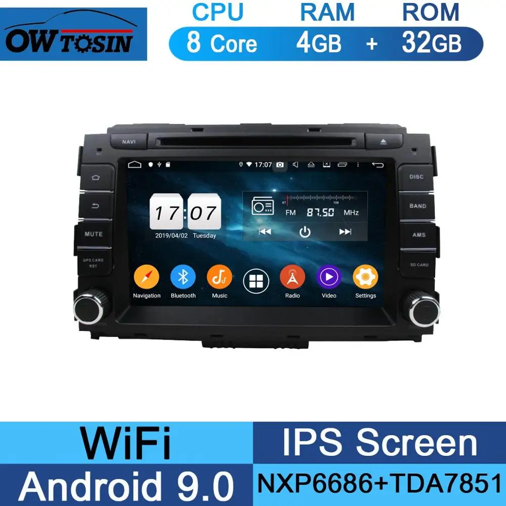 " ips 1920*1080 8 ядерный 4 Гб ram+ 64 ГБ rom Android9.0 автомобильный dvd-плеер для KIA Carnival DSP радио gps Parrot BT - Цвет: 32G