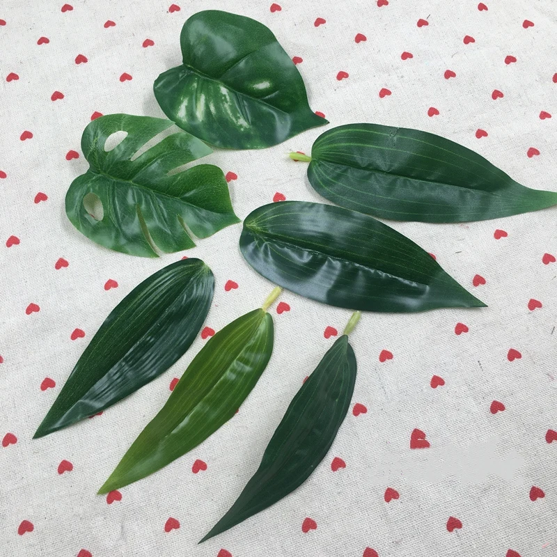 10pcs Small Artificial Leaf Tropical Palm Leaves Simulation Leaf for