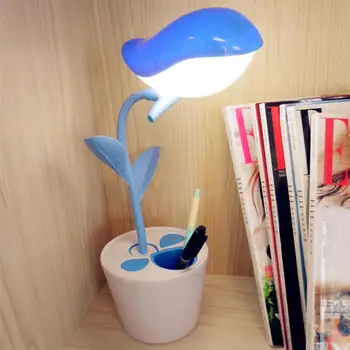 

USB Rechargeable LED Table Desk Lamp Light Bird Shape LED Light Flowerpot Table Light With Touch-Sensitive Switch Light