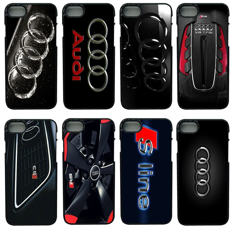 Hot Audi Car Logo Phone Case Hard Plastic Anti knock Black