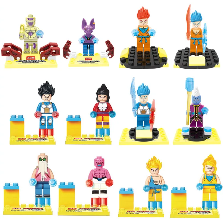 

Kitoz Dragon Ball Z Super Saiyan Vegeta Krillin Chiaotzu Tien Shinhan Son Goku Toy Figure Building Block Compatible with Legoed
