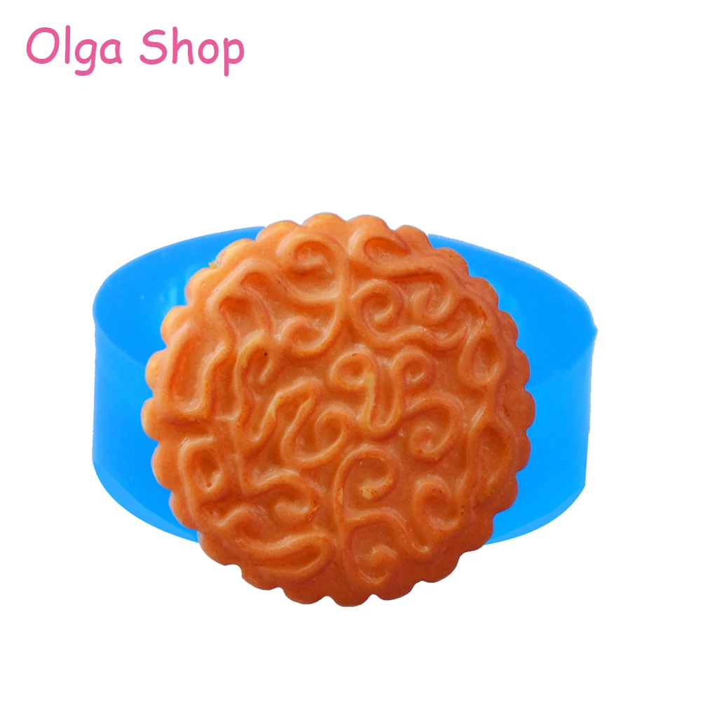 

GYL329 28.7mm Moon Cake MoonCake Silicone Mold Sugarcraft Cabochon Jewelry Candy Chocolate Cookie Biscuit Resin Cabochon