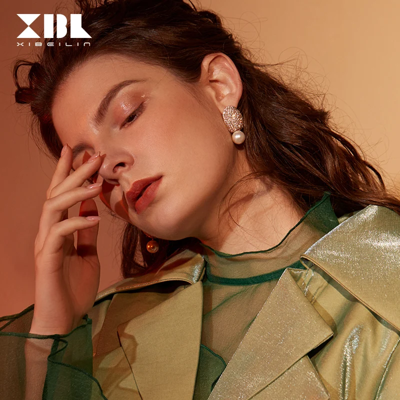 

Wild Imitation Pearl Pendant Girl Earrings 2019 New Personality Temperament Simple Face Thin Hundred Matching Jewelry Tide