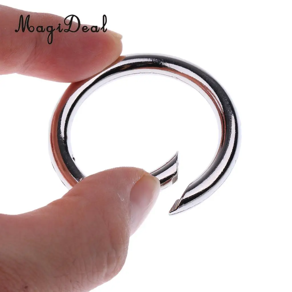 Outdoor 5 Pieces Round Push Gate Snap Open Hook Spring Ring Key Chain Carabiner 15/20/25/30/35/40/44/49mm for Camping Hiking