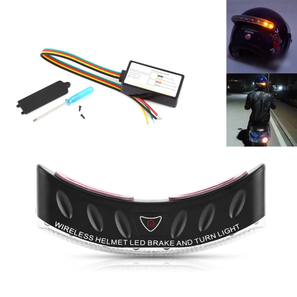 12V 5W Wireless LED Universal Motor Motorcycle Helmet Brake and Turn Signal Light Warning Light Motorcycle Helmets Lamp