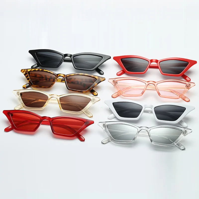 

New arrival 2018 Spring Summer Styles Women Little Cat Eye Sunglasses Fashion Men Transparent UV400 Lens Slim Shades UV400 n275