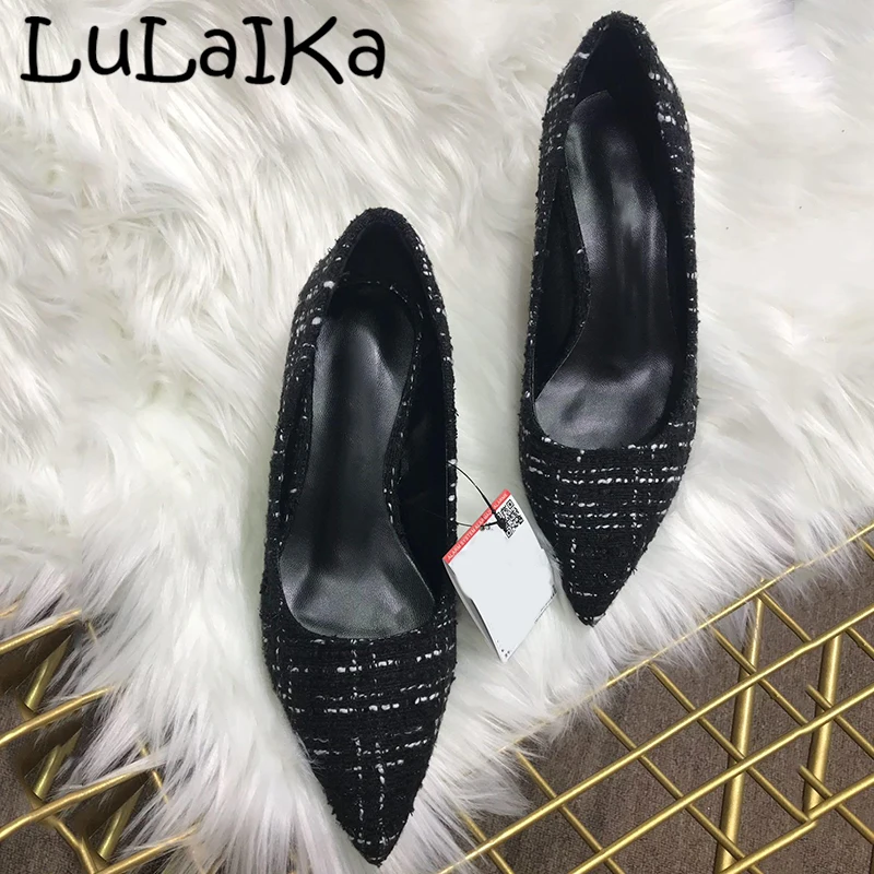 

Summer Fashion Brand Pointed Toe Pumps Sexy New Thin Heel Spell Color Woman Wedding Party Shoes Comfortable Lady High Heels 6cm
