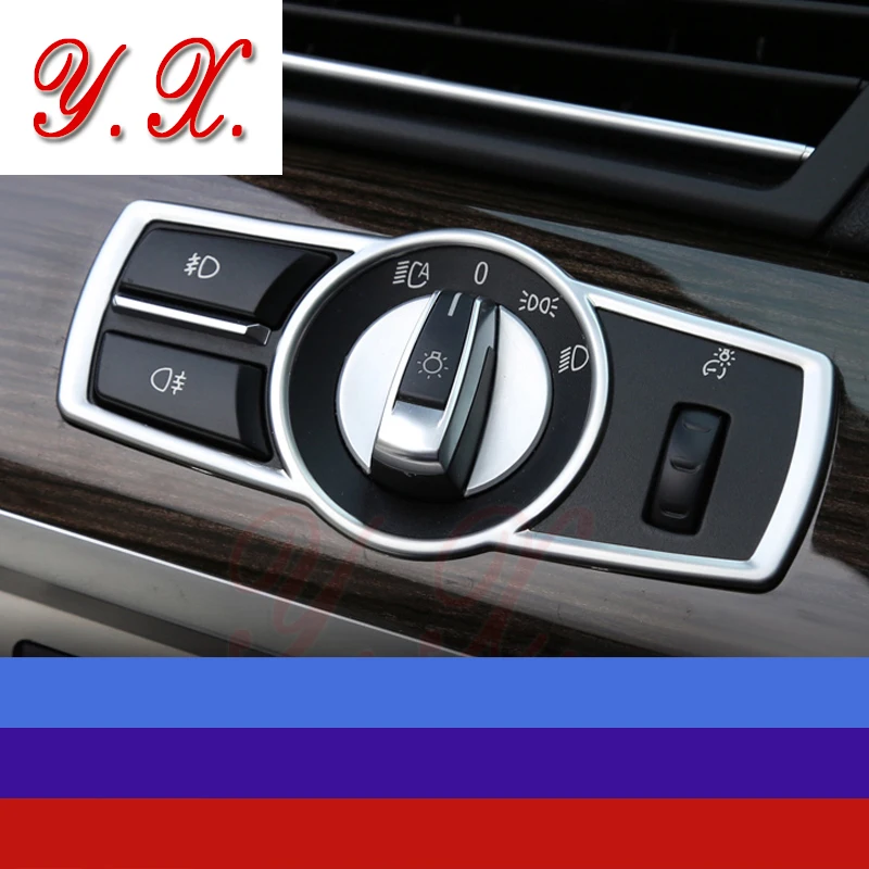 

Car Styling Chrome For BMW Headlight Switch Covers Trim Decorative Sticker For BMW F10 X3 X4 F25 F26 5 7 series Auto Accessories