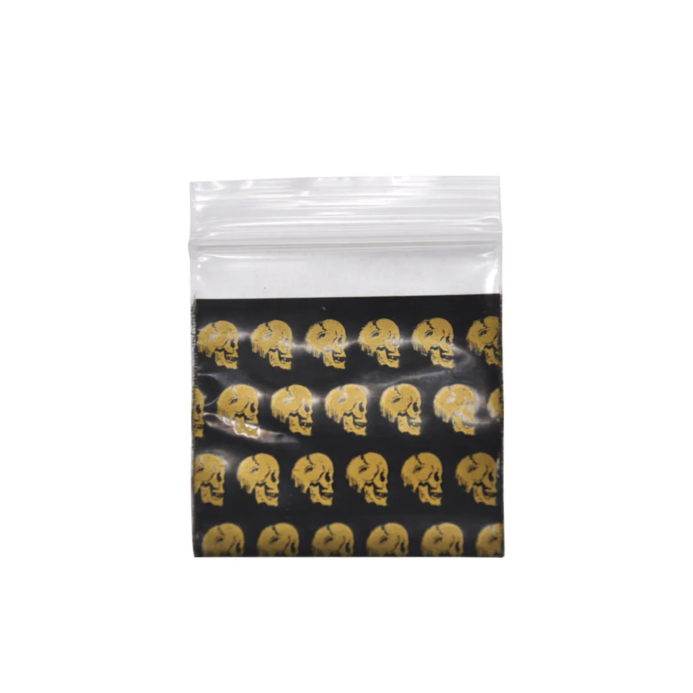 

HORNET 100pcs / Lot " Dark Ghost Head " Two Size Resealable Zip Lock Poly Bags Cellophane Small Bag Packing Seal Bags Jewelry