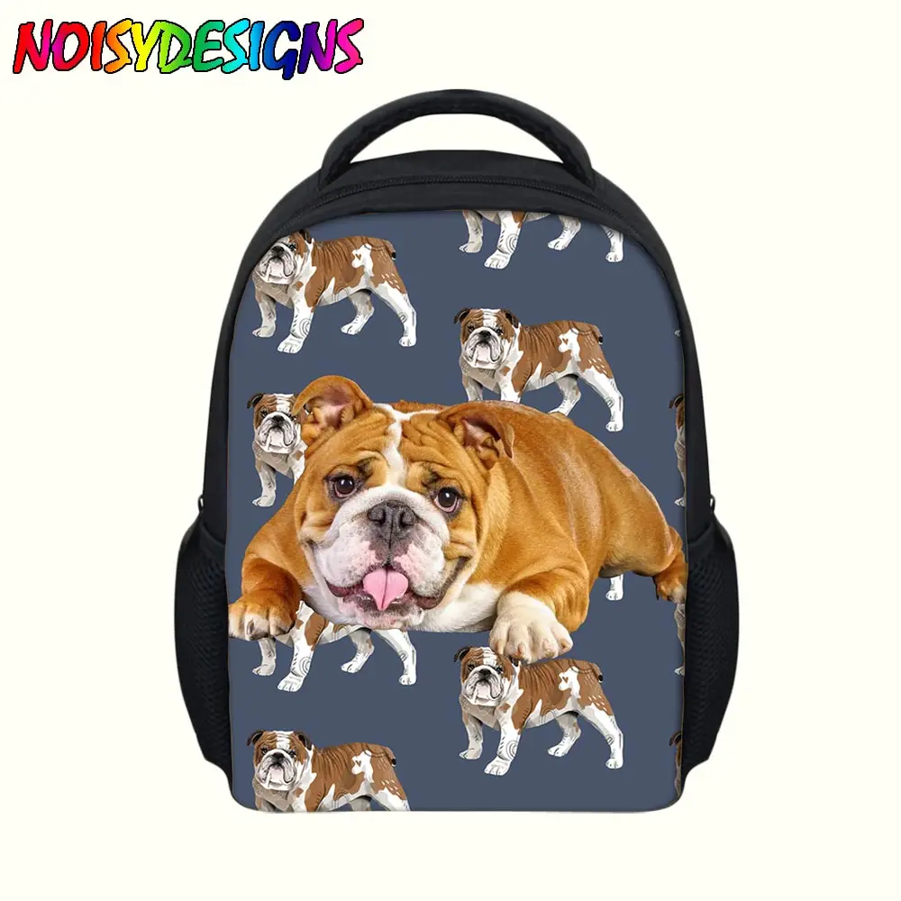 NOISYDESIGNS/детские школьные сумки с изображением животных английских бульдогов
