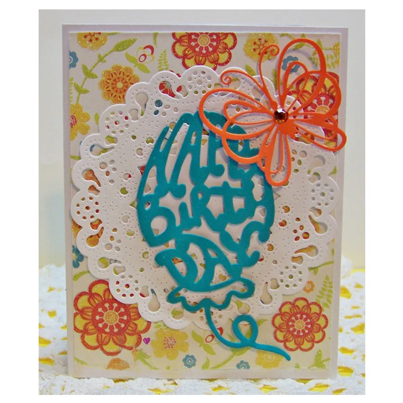 

CJCrafts Happy Birthday Balloon Dies 74*128mm Metal Cutting Dies New for Scrapbooking Album Embossing Paper Crafts Dies Stencil
