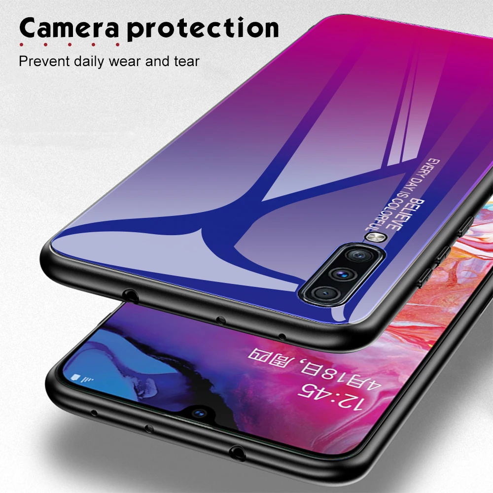 Градиентный стеклянный чехол для Samsung A50 A30 A10 A20 A40 A60 A70 M20 Galaxy S10 S9 S8 A8 A6 Plus J4 J6 A7 2018 A5
