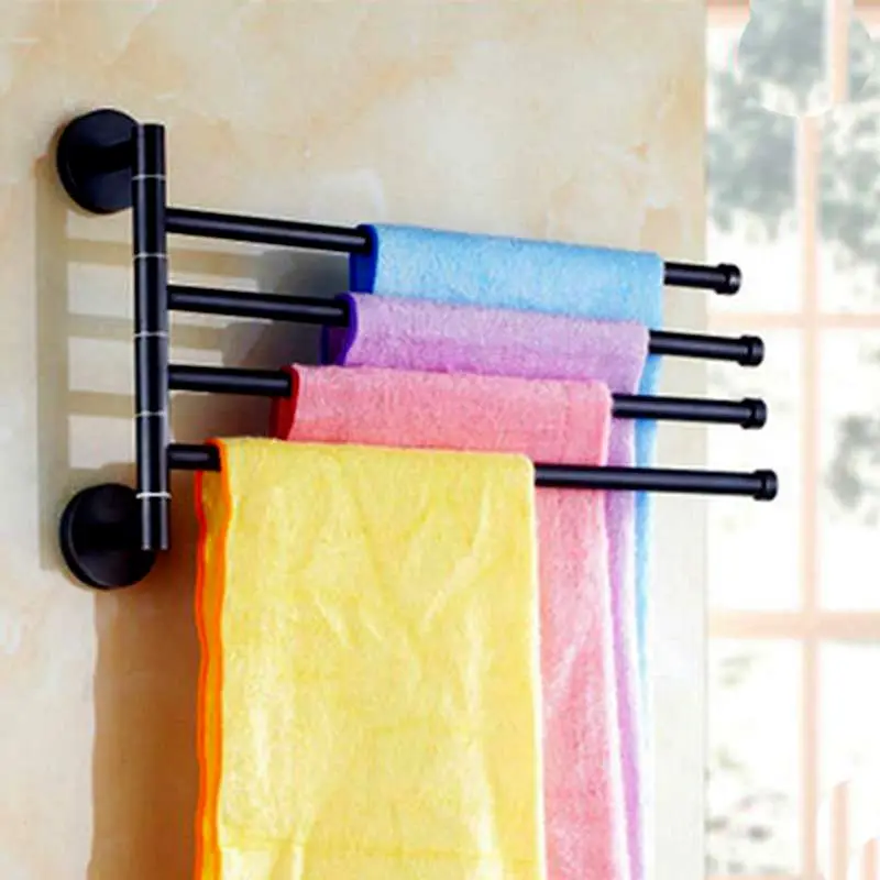 

Modern Fashion Swivel Oil Rubbed Bronze Bathroom Towel Four Bars With Copper Material