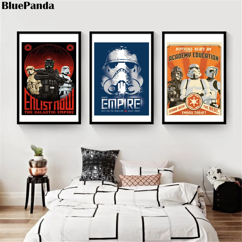 

Star Wars Poster Stormtrooper Rebel Propaganda Galactic Empire Help End Rebellion Enlist Painting On Canvas Bedroom Wall Art