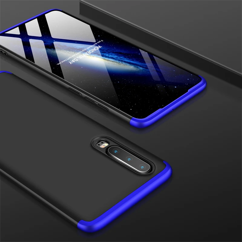 GKK 360 Full Protective Phone Case For Huawei P30 Shockproof Matte PC Hard Back Slim Cover Fundas For Huawei P30 Pro Coque