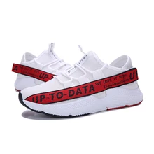 Мужские легкие вязаные кроссовки из сетчатого материала дышащие граффити без шнурков на плоской подошве рабочая обувь для вождения Мужская Вулканизированная красная обувь