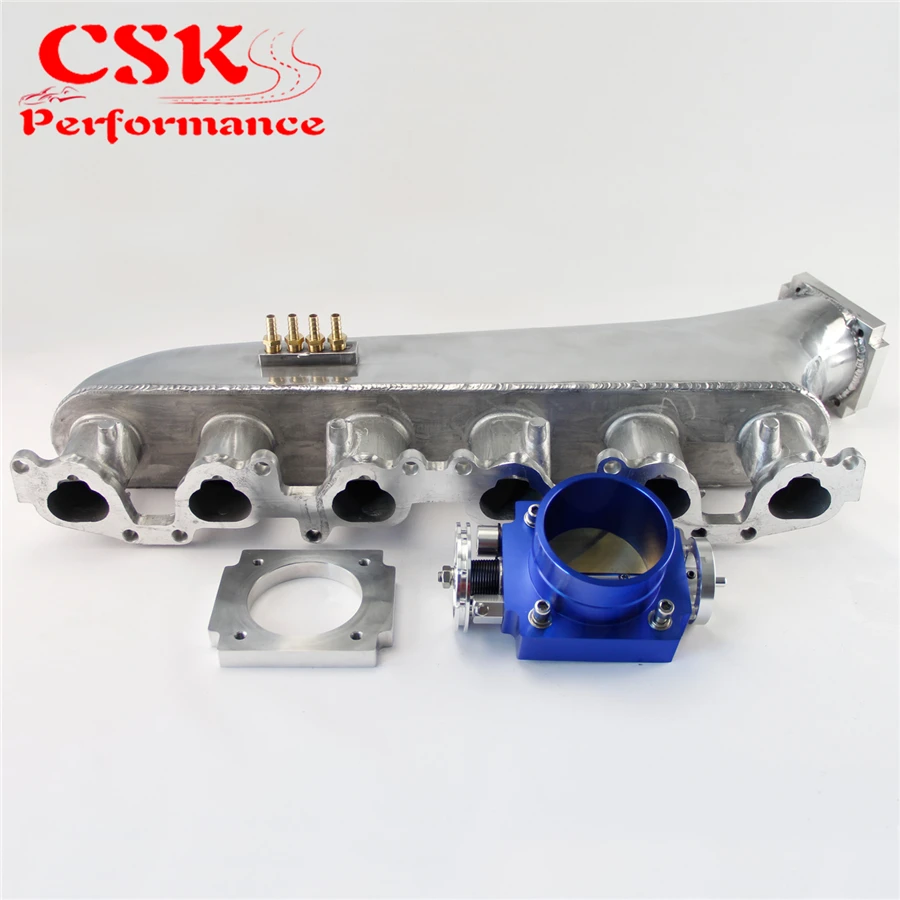 Upgrade Air Intake Manifold + Blue / Silver 80mm Universal Throttle Body For Toyota Land Crusier