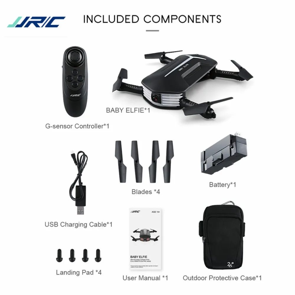 

JJR/C H37 Mini BABY ELFIE Drone With 720P Camera 2.4GHz 6-Axis Gyro 3D Flip Wi-Fi FPV Foldable RC Quadcopter Altitude Hold Model