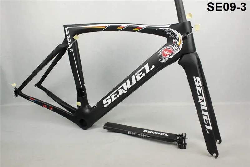 Best SEQUEL Brand carbon road frame 100% carbon fiber SE09-2 chinese carbon frames 46/49/52/54/56/58cm matte PF30 carbon frame 5