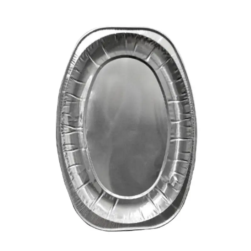 

20pcs Disposable Oval Serving Plates Aluminium Foil Tray Serving Dishes Tableware for Catering BBQ Banquet Party