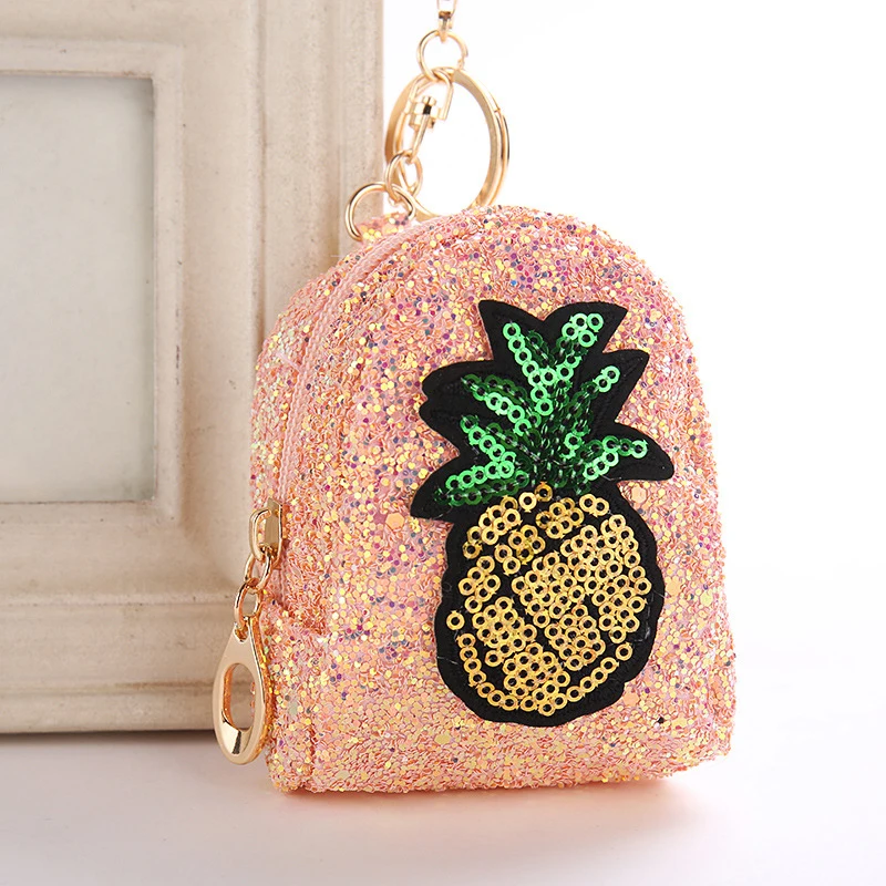 Buy Cute Sequin Bag Shaped Keychain Coin Purse Zipper