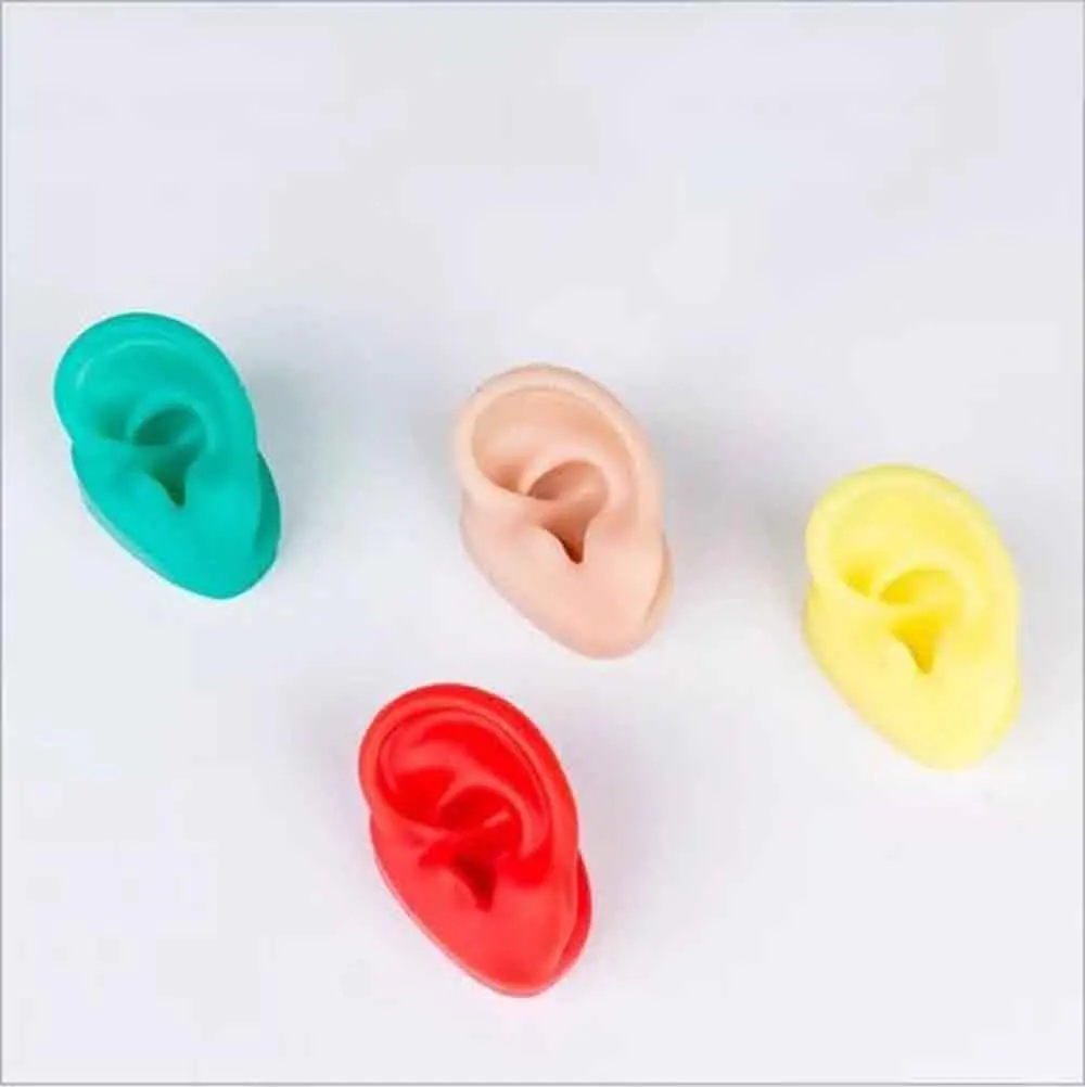 1 пара красочных силиконовых ушных моделей Demo Ear для слуховых аппаратов дисплей уха образовательная модель