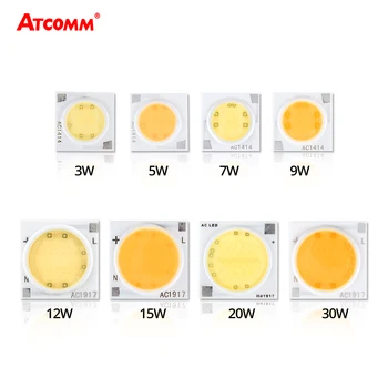 

3W-30W Ceramics Substrat COB LED Light Chip Diode Array Matrix DIY Floodlight Downlight Smart IC No Need Driver Cold/Warm White